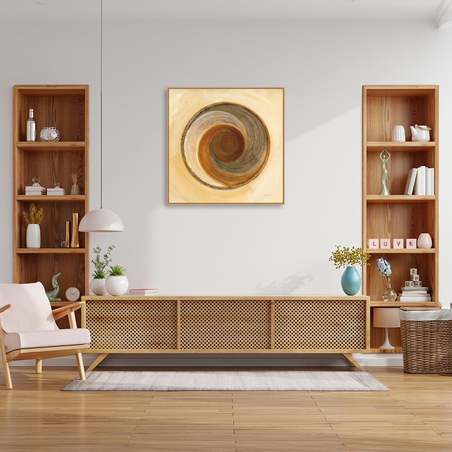 Amanti Art Framed Canvas Wall Art 30x30 Woven Beauty I by Albena Hristova, Framed Wall Art Canvas, Abstract Artwork, Modern Decor, Large Poster Painting for Living Room, Bedroom, Bathroom, Kitchen,