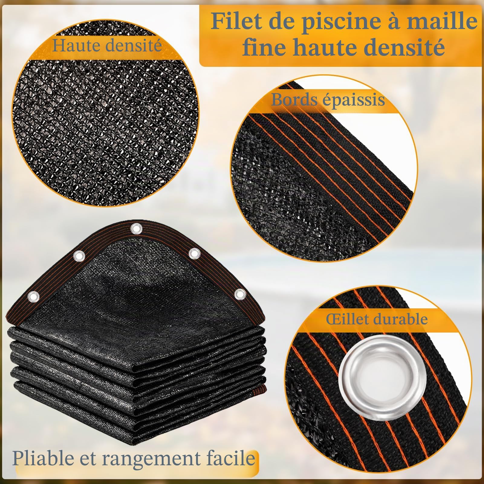 Bâche Ronde en Maille pour Attraper Les Feuilles, bâche en Maille avec œillets, Protection Solaire de Jardin résistante de 5,5 m (Housse Uniquement)