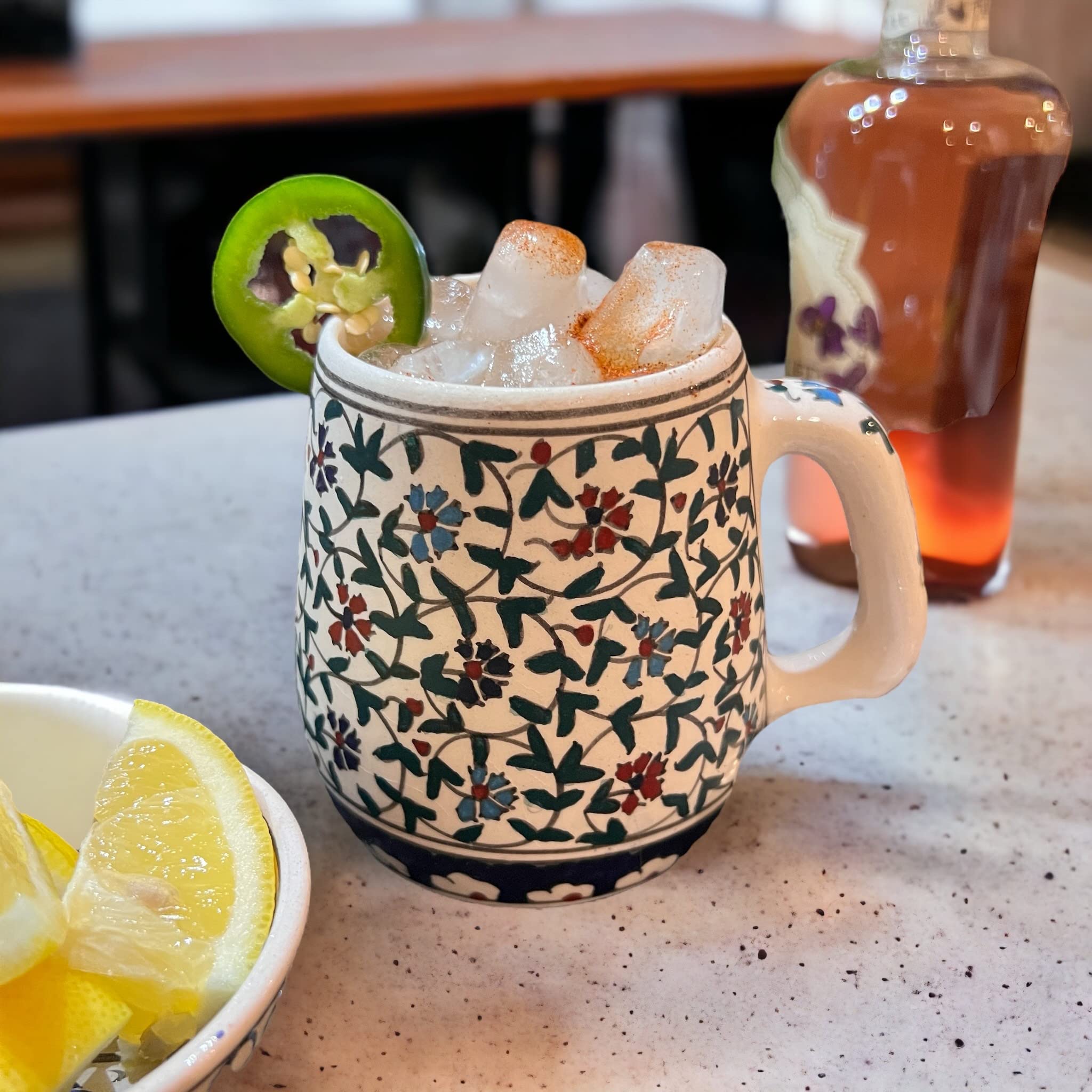 Moscow Mule Mugs 12 oz Cup, Ceramic Mule, Ceramic Cocktail Cup, Artisan Cup, Chemical Free, Handmade, Cocktail Mug, Decorative Mug, Turkish Cup (Mixed Color Flowers)