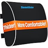 Lumbar Support Pillow for Office Chair, Car Seats and Home Desks, Ergonomic Back Support with Double Adjustable Straps, Machine Washable Cover, Black
