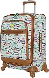 Mala feminina com estampa de design expansível com rodinhas giratórias