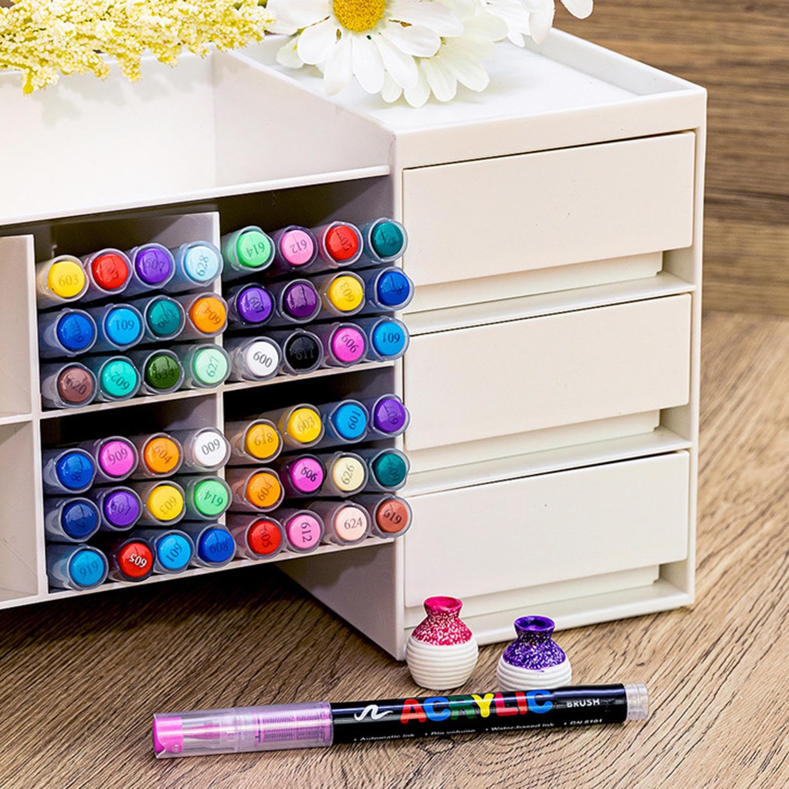 Acryl-Marker-Set, Malstift für Papier, multifunktionaler Acrylfarben-Marker, Kunst- und Bastelbedarf, für Kinder und Erwachsene