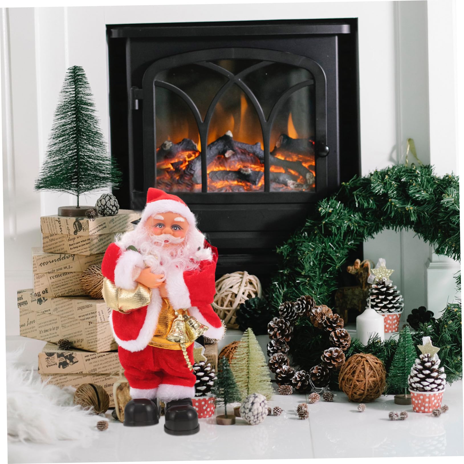 BESPORTBLE Papá Noel Musical Juguete de Papá Noel Creativo Decoración Navideña Hogar Adorno de Escritorio Suministros para Fiestas Juguete Musical