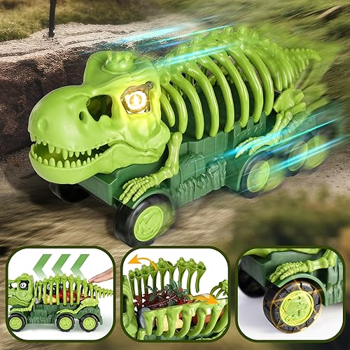 Miniatura 7 de Coche de control remoto para niños y camiones de dinosaurios para niños de 3 a 5 años, ideal para niños