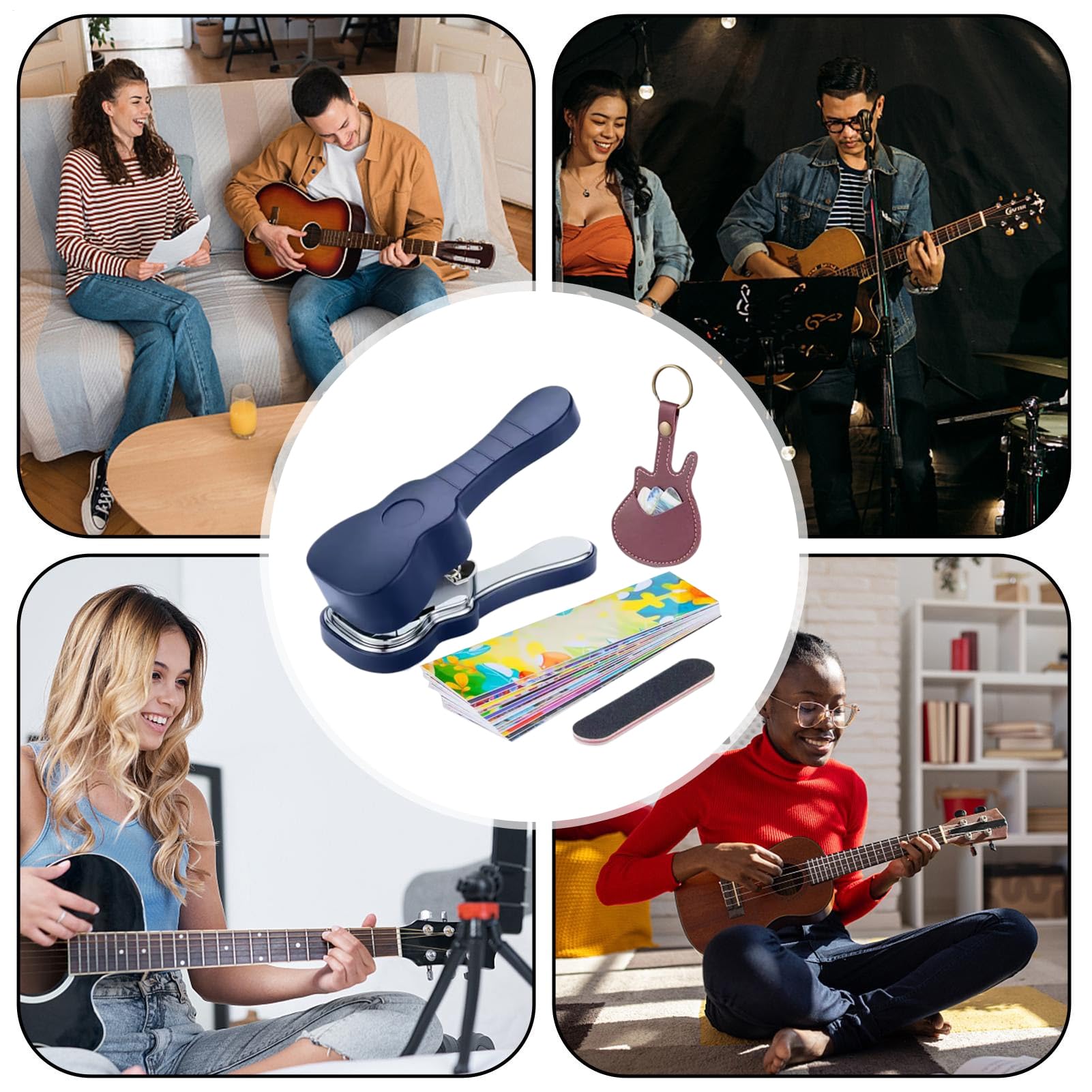 Guitar Pick Punch Kit | Guitar Plectrums Maker Tool With Pick Start Strips, For Musician Practice Performance Beginner Player Studio Travel Home Show