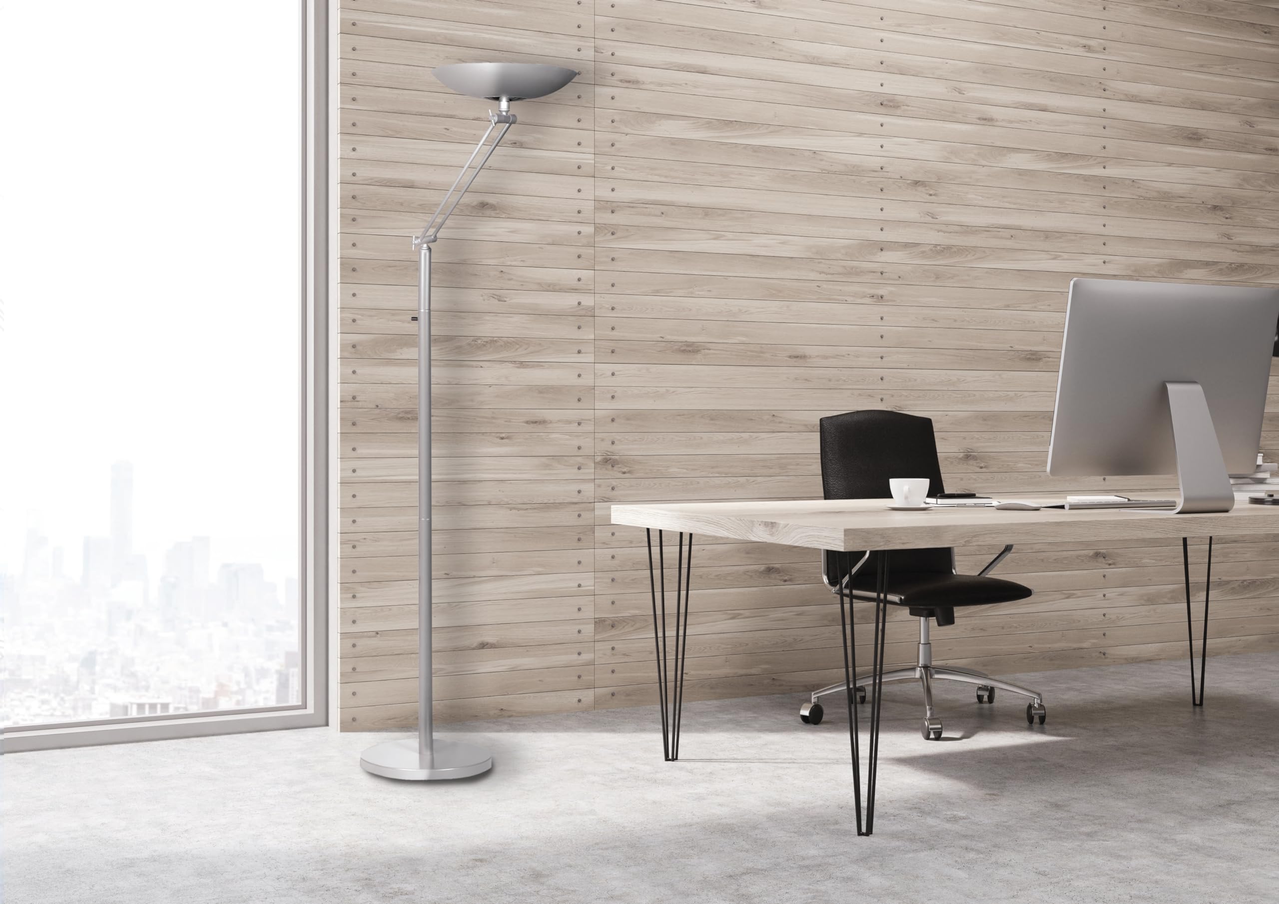 Unilux LED Deckenfluter Varialux, silbergrau