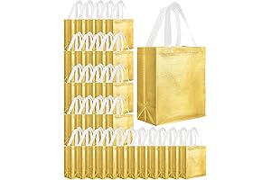 Pack of 80 Glossy Reusable Grocery Tote Bags with Handles