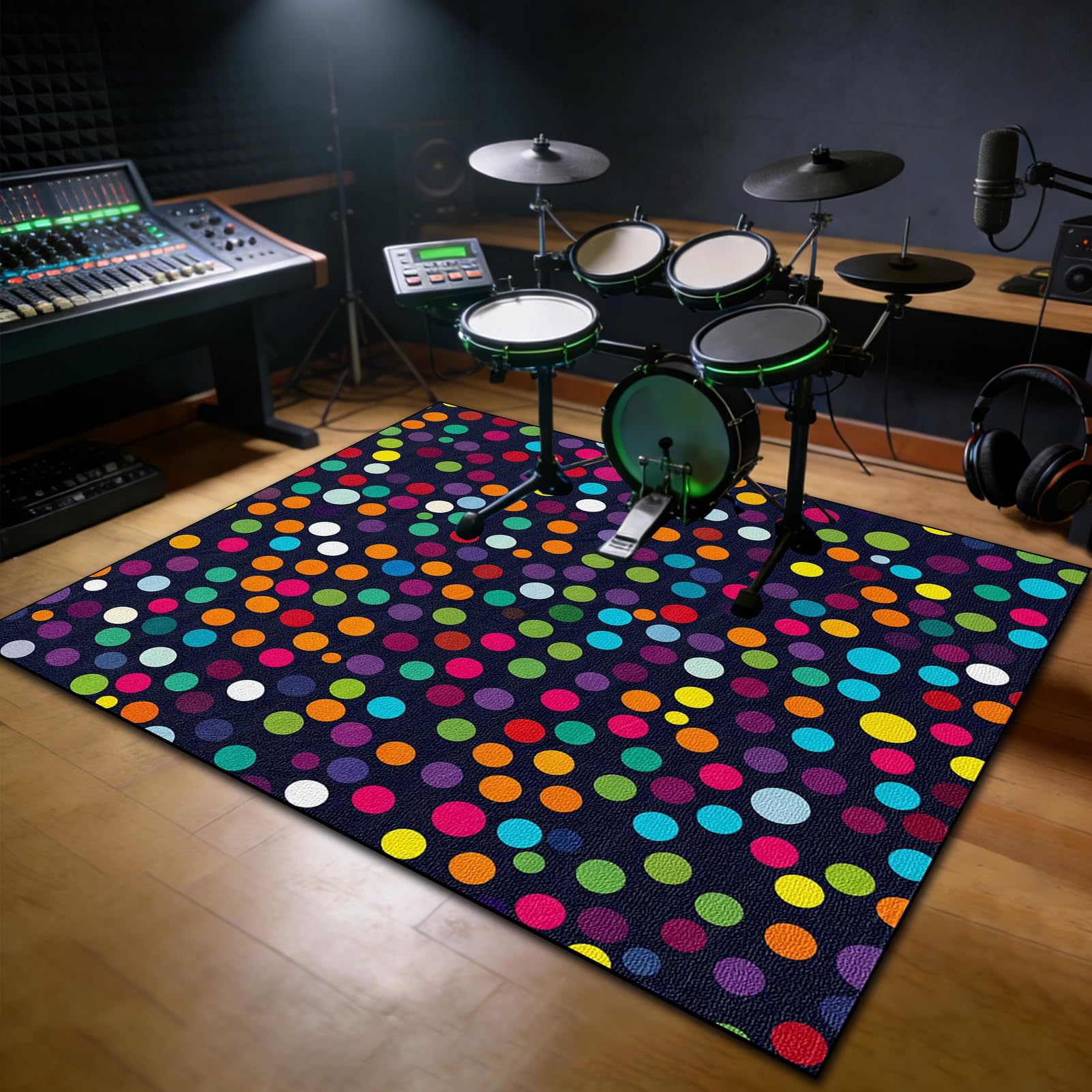 Tappetino per Batteria Acustica 230 x 200 cm Tappeto Batteria Elettronica Antiscivolo Tappeto a Tamburo Insonorizzato Tappeto Drum Carpet, per Rullante Grancassa Batteria Jazz e Strumenti Musicali