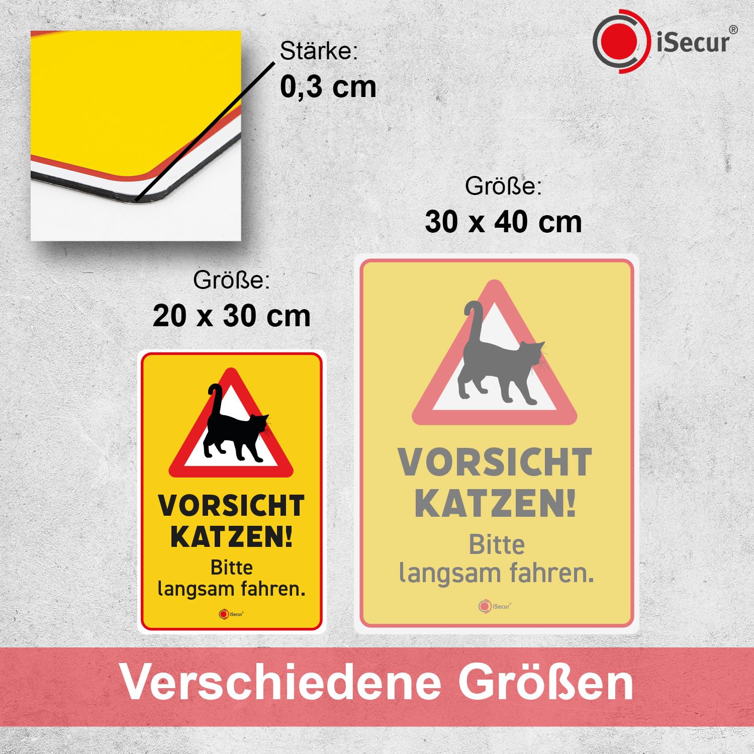 Katzenschild „Vorsicht Freilaufende Katze!“ – Lustiges Warnschild Für Garten, Garage & Haus