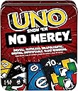 Mattel Games UNO Show ‘em No Mercy Card Game in Storage & Travel Tin for Kids, Adults & Family Night with Extra Cards, Special Rules & Tougher Penalties (Amazon Exclusive)