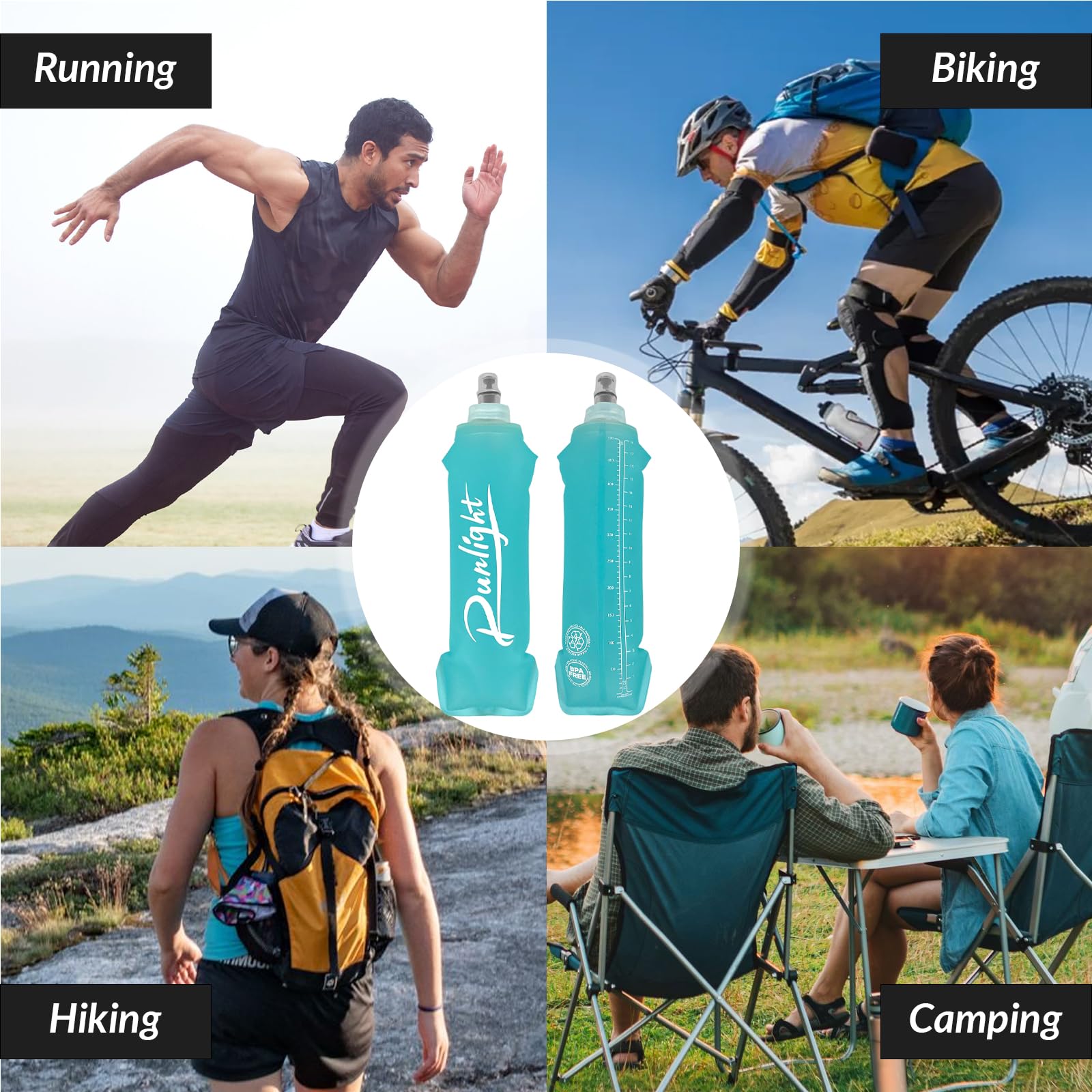 Laufweste, Leichter Wasserrucksack mit 500 ml Soft Flask, Lauf-Trinkwesten-Rucksack für Männer und Frauen, Trinkrucksack zum Wandern, Radfahren für Männer und Frauen