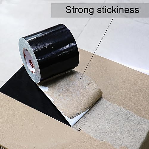 Miniatura 5 de Cinta adhesiva negra, rollo ancho, grado industrial, 5 pulgadas x 55 yardas (164 pies), 9 mil, resistente, impermeable, fuerte, flexible, sin