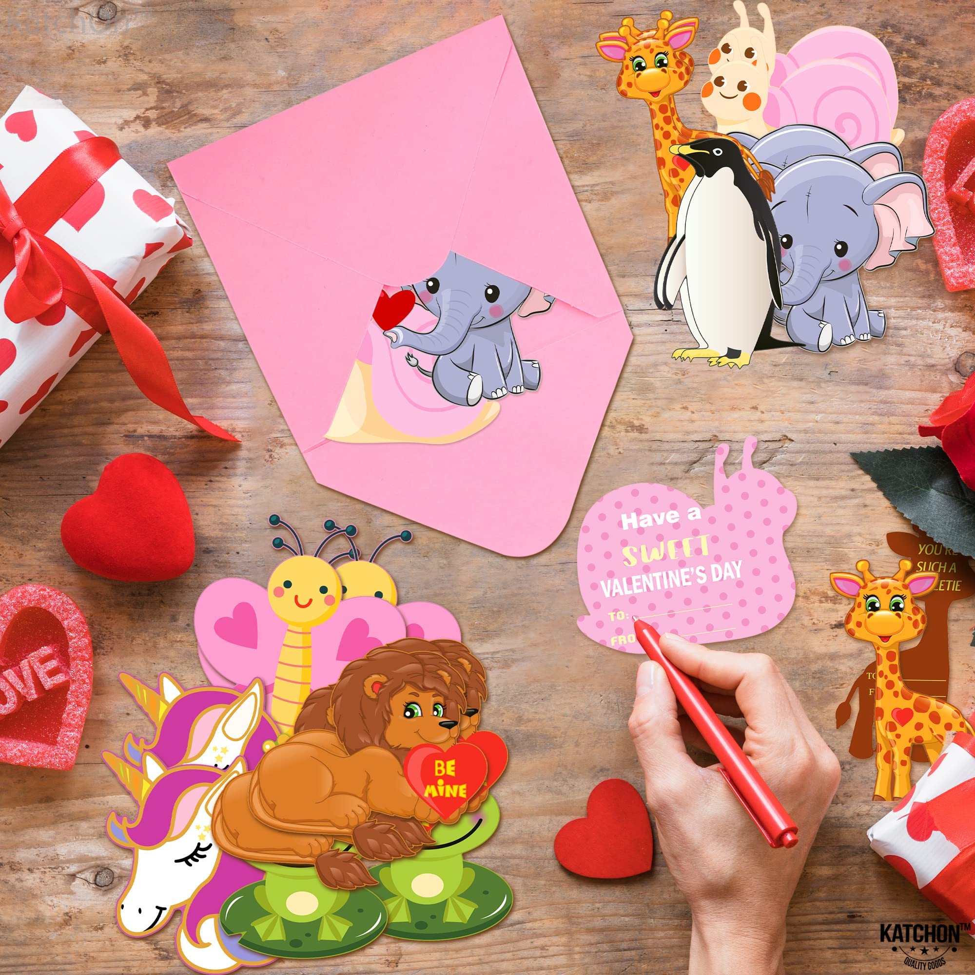 Kidpal Lot De 32 Cartes De Saint-Valentin Pour Enfants Avec Jolis