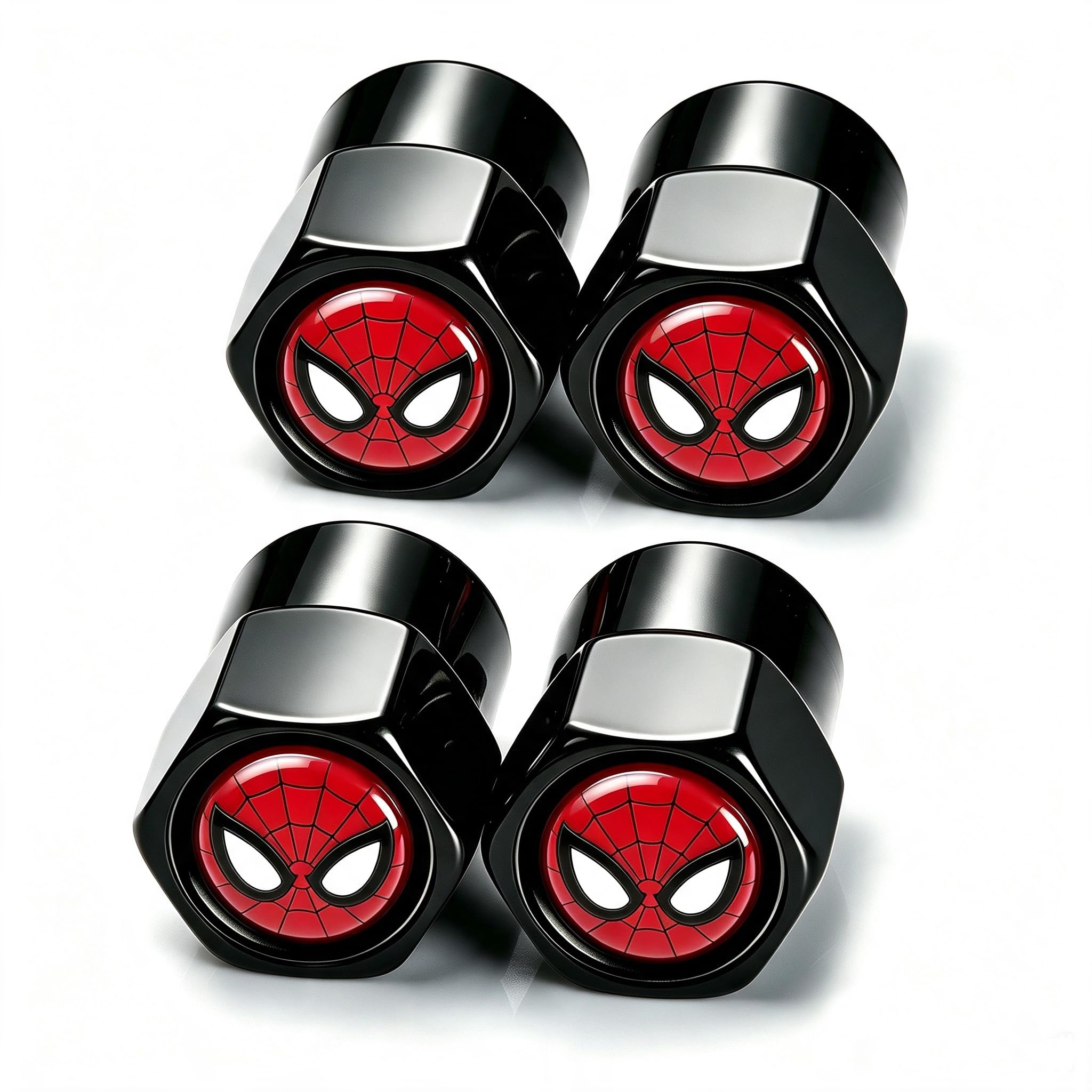 4PCS Spider Man Tire Valve Caps, Universal Car Motorcycle Bike Wheel Valve Stem Dust Caps…