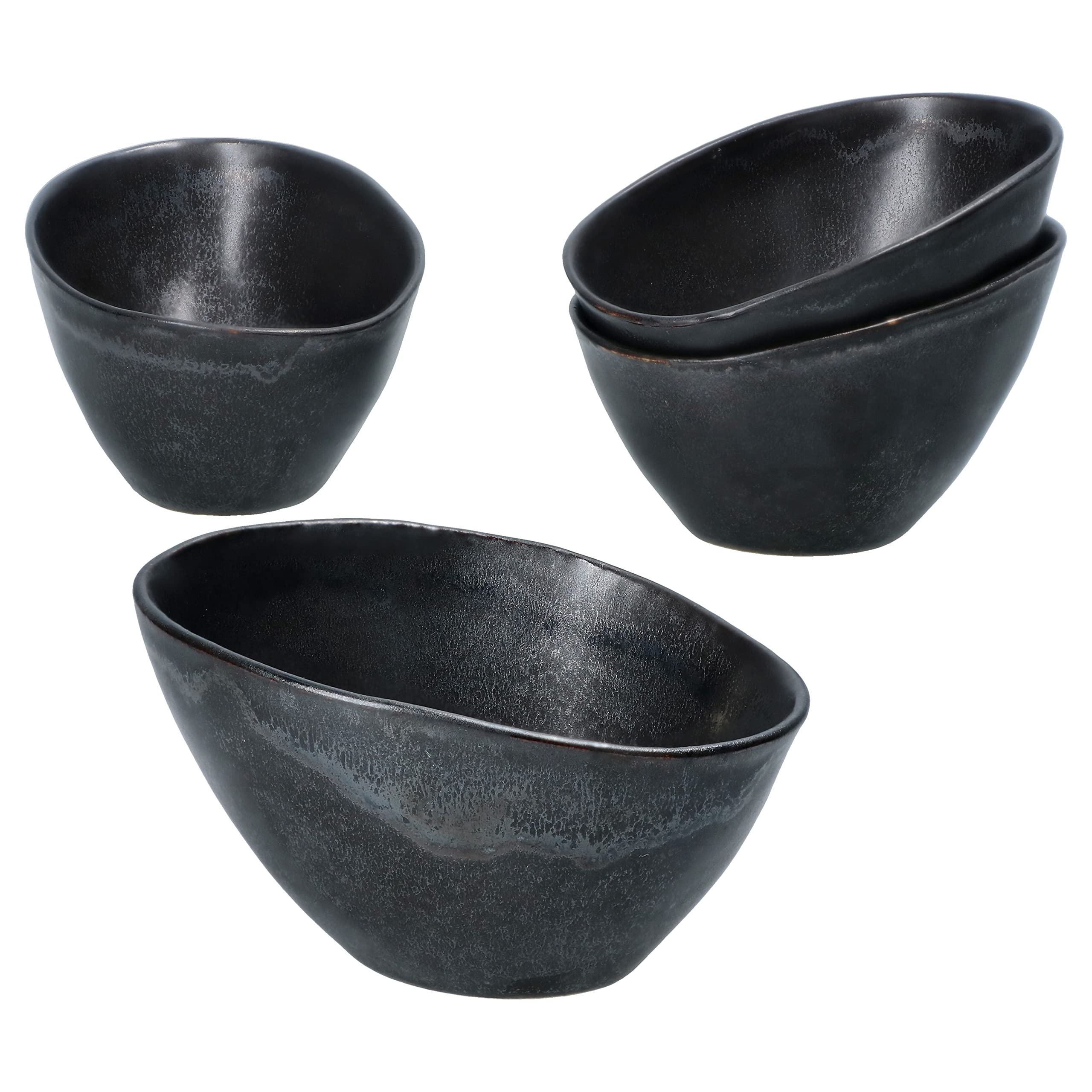 GBACHOOSE Set van 12 kleine zwarte sauskommen, 1,5 oz mini