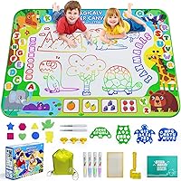 JZSIJ 2-in-1 Extra Large 60x40 Inch Water Doodle Mat with Backpack & Hopscotch Back - Mess Free Educational Toy for Kids 3-12