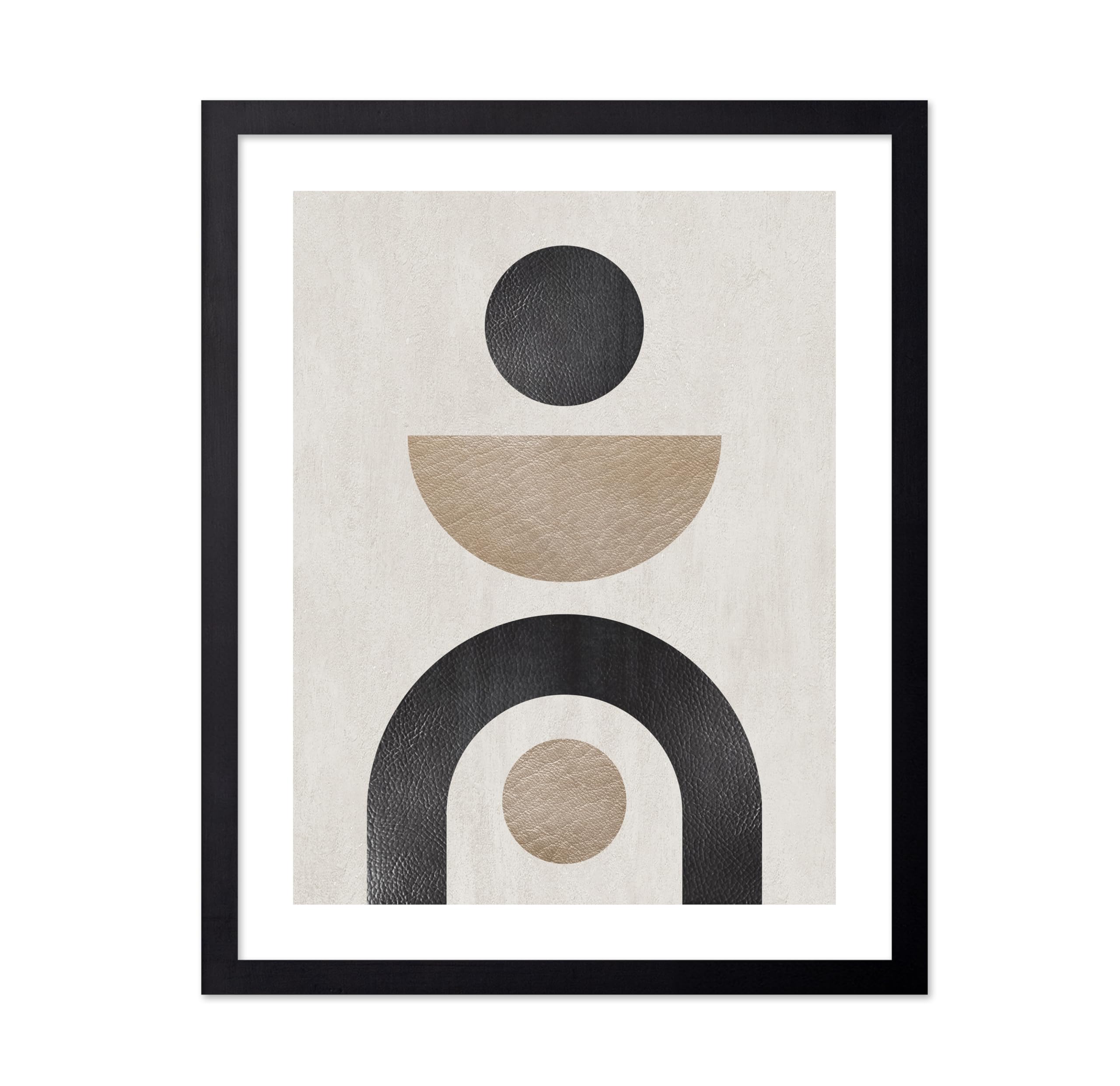 Poster Master Vintage Minimalist Poster - Retro Abstract Print - Geometric Shapes, Black & Beige Circles, Aesthetic - Gift for Artist, Friend - Wall