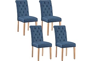 Blue Upholstered Dining Chair Set of 4 for Stylish Dining