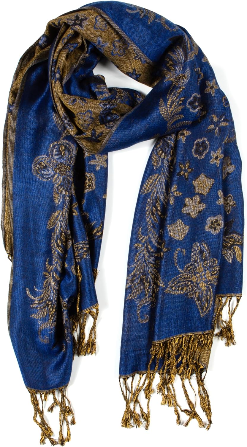 Sakkas Alessa Women's Silky Soft Reversible PaisleyPrint Pashmina Scarf Shawl Wrap - Image 7