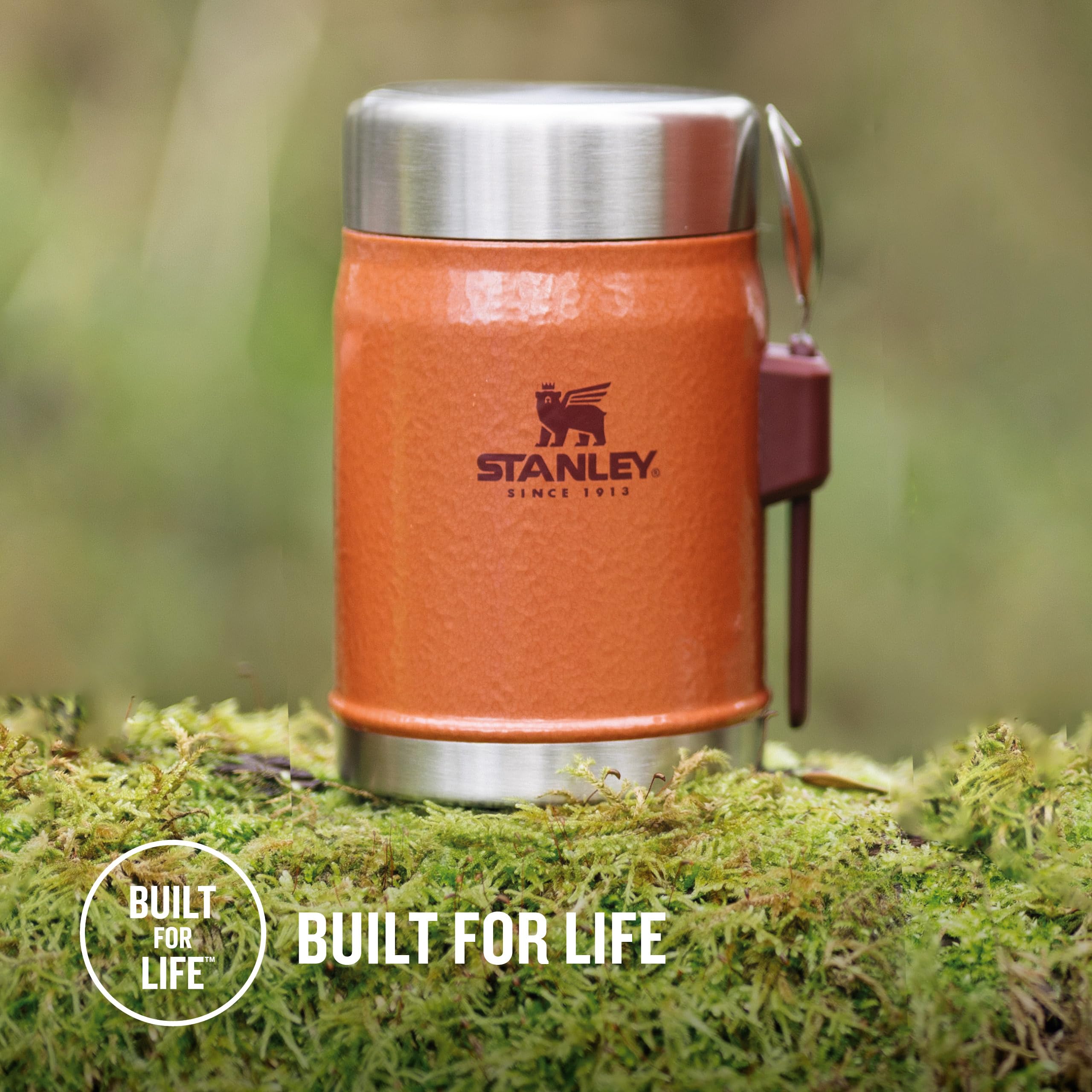 STANLEY 1913 Classic Legendary Food Jar mit Spork 400 ml - Hammertone Clay | Hält 7 Std. heiß oder kalt - Auslaufsicher - BPA-frei - Breite Öffnung