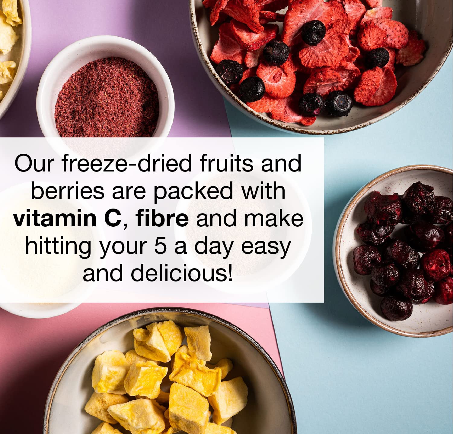 Miscela di frutta croccante liofilizzata, 12 confezioni da snack (9 x 11 g, 2 x 13 g, 1 x 20 g), fragole, lamponi, mele, anananas, mango, banane, mirtilli, spuntino senza zuccheri aggiunti