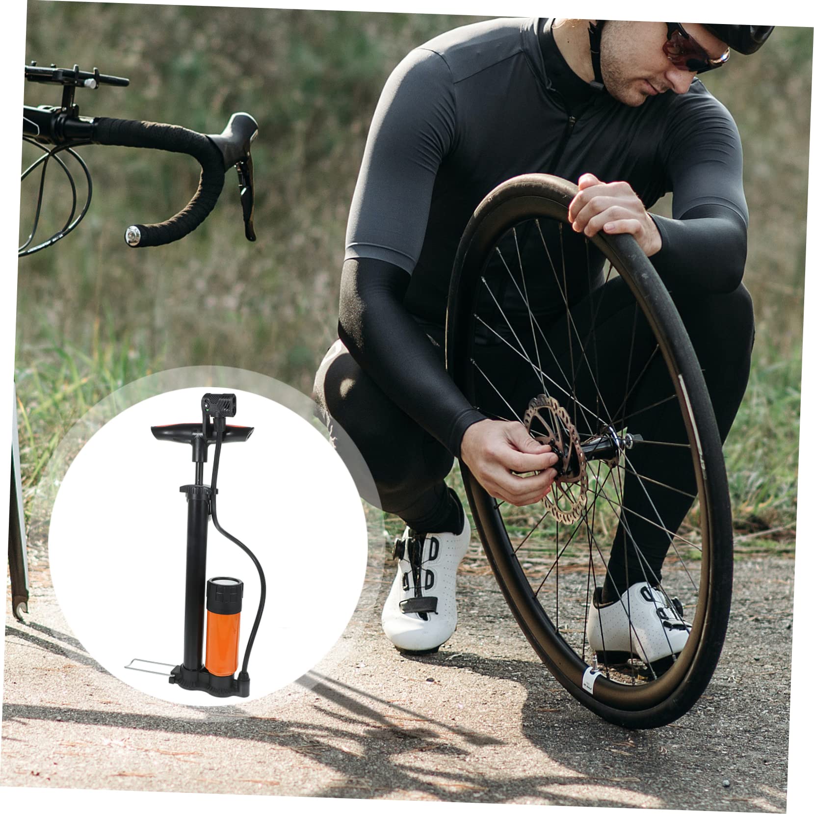 NAMOARLY High Pressure Bike Inflation Cycle Pump Tire Inflator Portable Tire Pump for Bikes Motorcycles