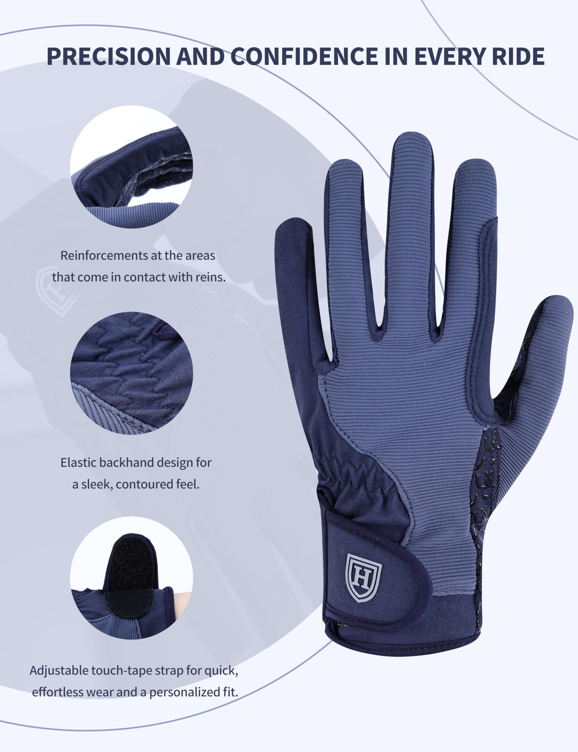Harrison Howard Guantes de equitación para todas las estaciones, ligeros, antideslizantes, para jardinería, correr, equitación
