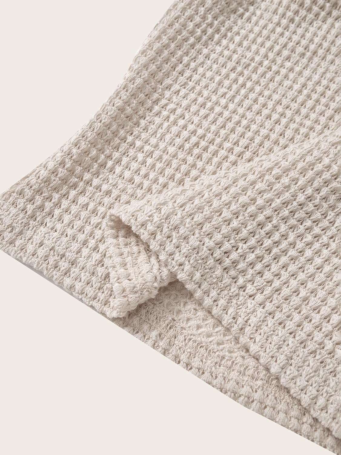 Women's Elegant Square Neck Short Sleeve T Shirts Summer Waffle Knit Dressy Casual Work Tops - Image 4