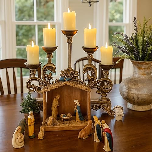 Vista 4 de Lezonic - Velas votivas sin llama a batería con control remoto y temporizador, paquete de 6 (Diámetro 2" x Altura 3") Velas LED de cera blanca