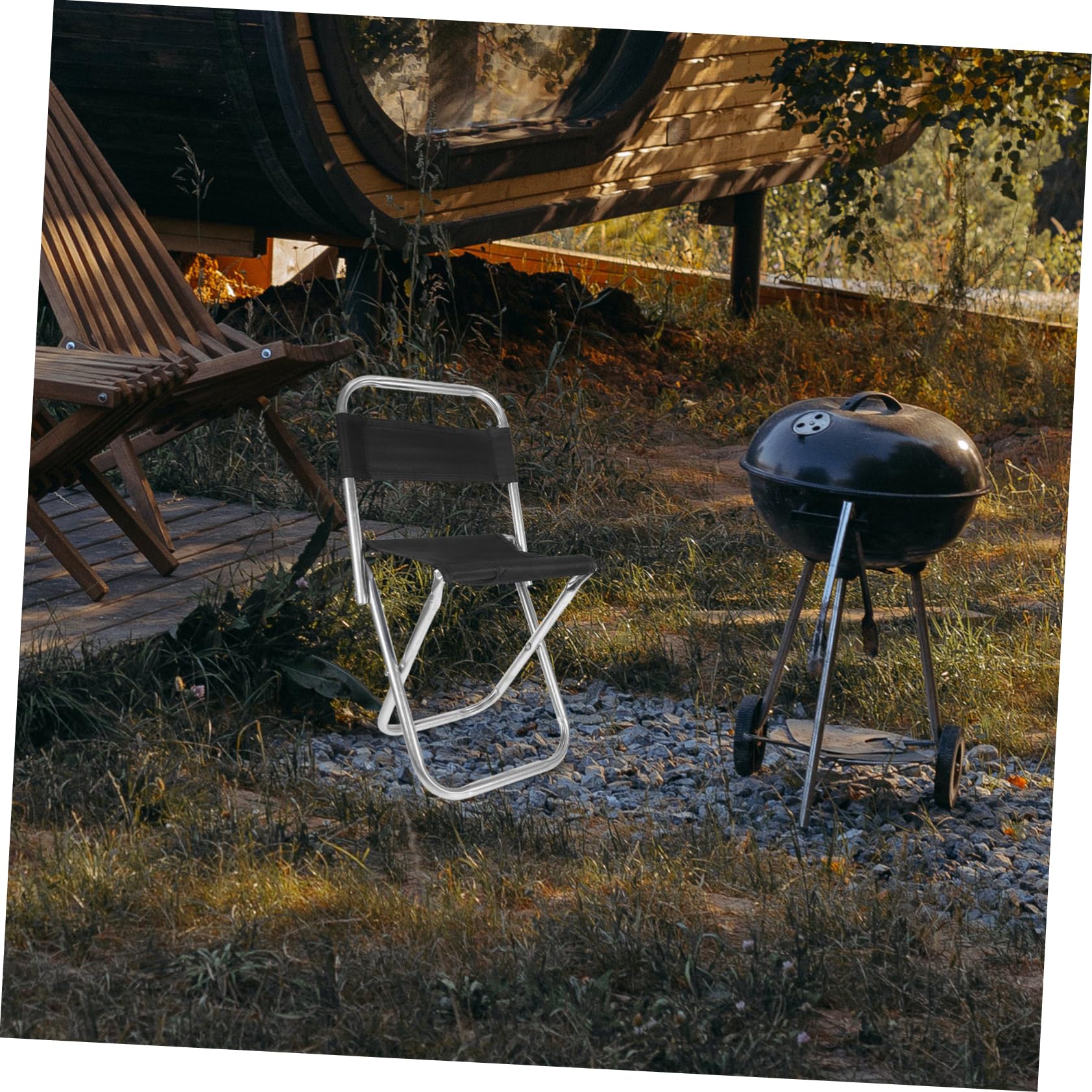 90kg Seggiolina Pieghevole Portatile Per Barbecue Esterno Sgabello Pieghevole Leggero Per Campeggio All'aria Aperta Sedile Ergonomico in Acciaio e Oxford Supporta Fino