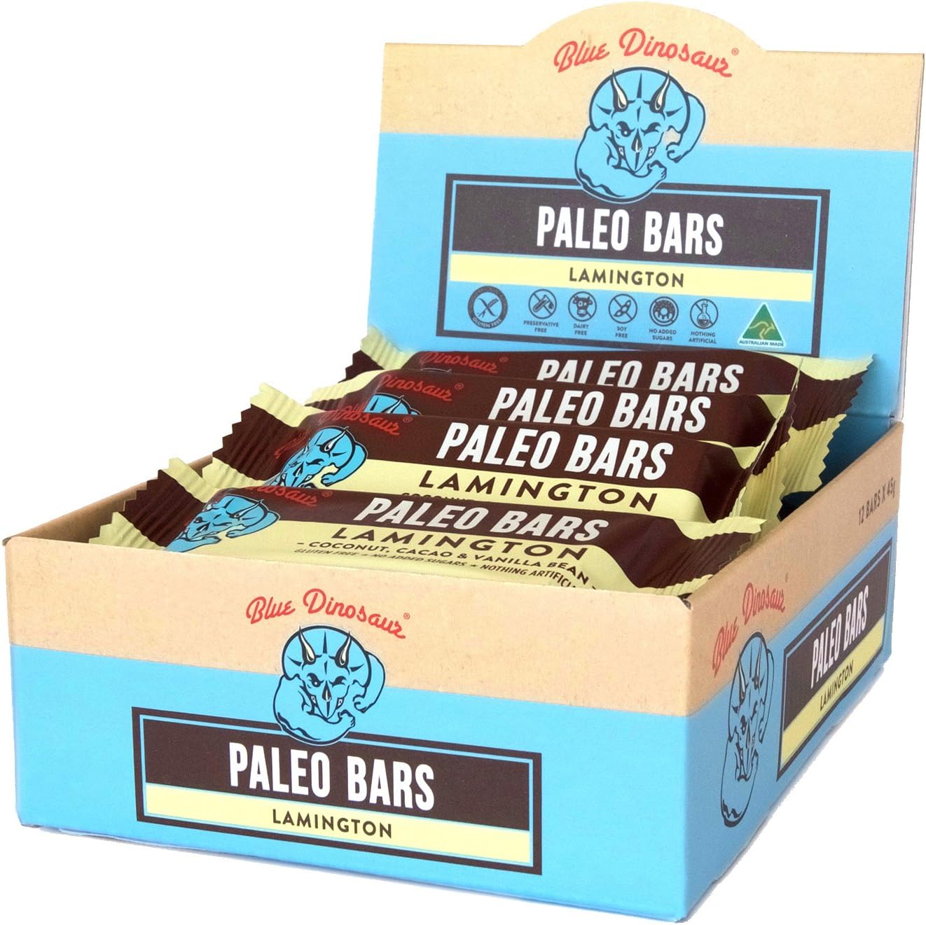 Blue Dinosaur Bar Lamington 45g x 12