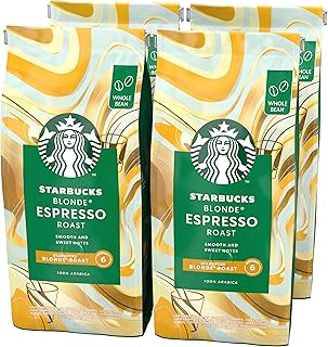 STARBUCKS Blonde Espresso Roast, Helle Röstung, Ganze Kaffeebohnen 450g (4er Pack)