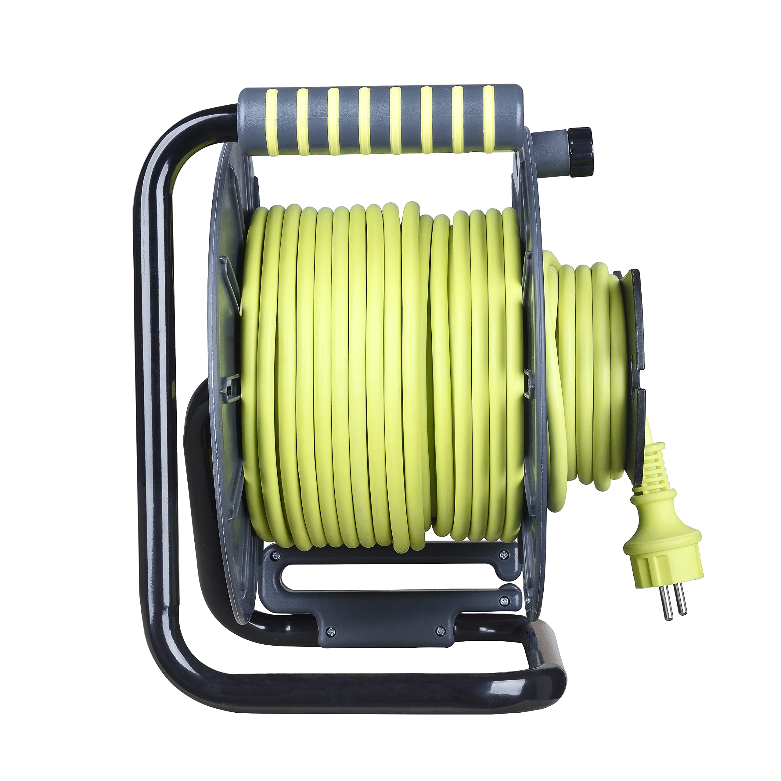 Masterplug Pro-XT Avvolgicavo 33 m, prolunga 4 schufi IP44 esterni, estensione elettrica Schuko 3000 w grigio/verde