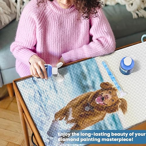 Miniatura 7 de Kits de sellador de pintura de diamantes, pegamento sellador de alto brillo para arte de diamantes, con herramientas y accesorios para bolígrafo de