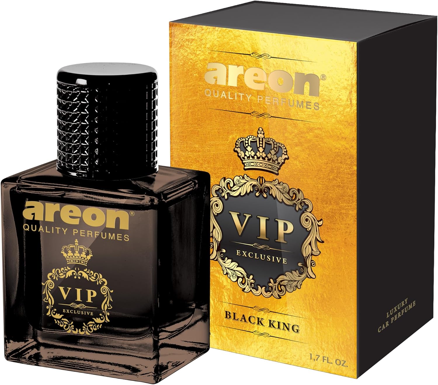AREON Car Perfume 1.7 Fl Oz. (50ml) Glass Bottle Cologne Air Freshener for Cars, Blue