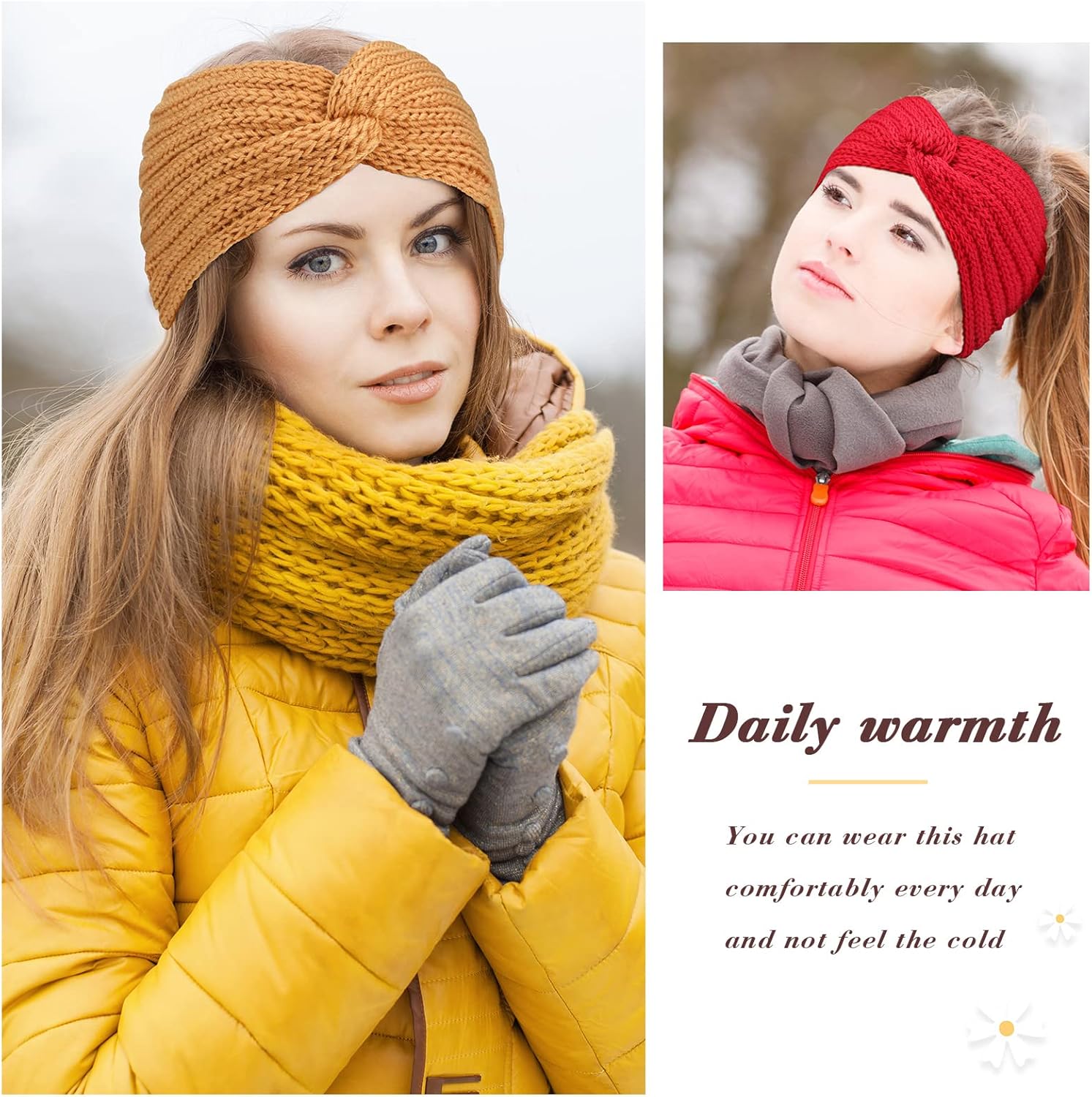 Jexine 36 Pcs Winter Knit Headband for Women Ear Warmer Twisted Crochet Headbands Turban Headwrap(Multi Colors) - Image 5