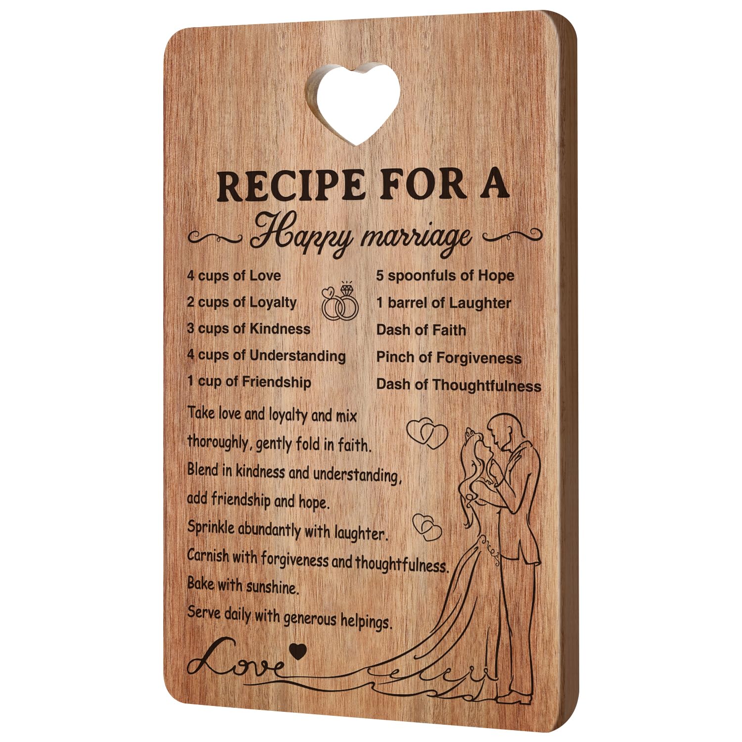 Wedding Gift for Couple Acacia Wood Marriage Cutting Board Bridal Shower Gift for Bride Groom Engagement Best Anniversary Newlywed Gift for Wedding Shower Mr Mrs Gift Engraved Board Bride to Be Gift