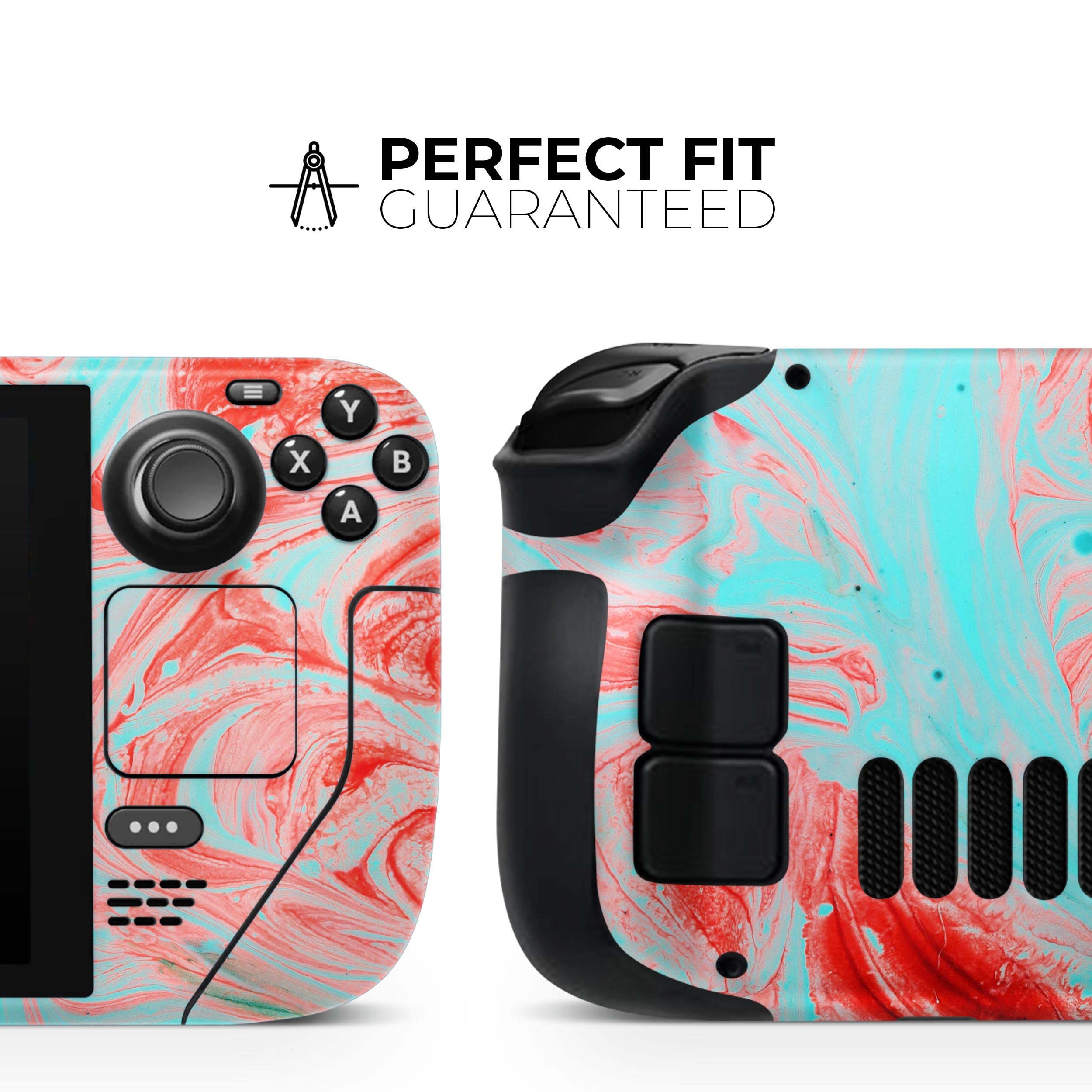 Design Skinz - Compatible with Steam Deck - Skin Decal Protective Scratch-Resistant Removable Vinyl Wrap Cover - Swirling Pink and Mint Acrylic Marble