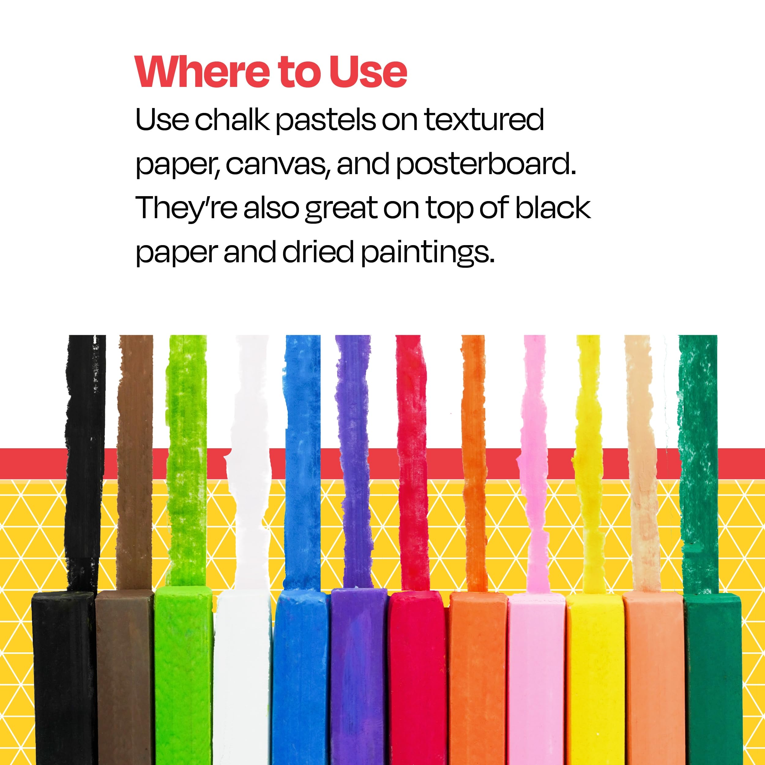 School Smart Square Chalk Pastels, Assorted Colors, Set of 144 - Image 6