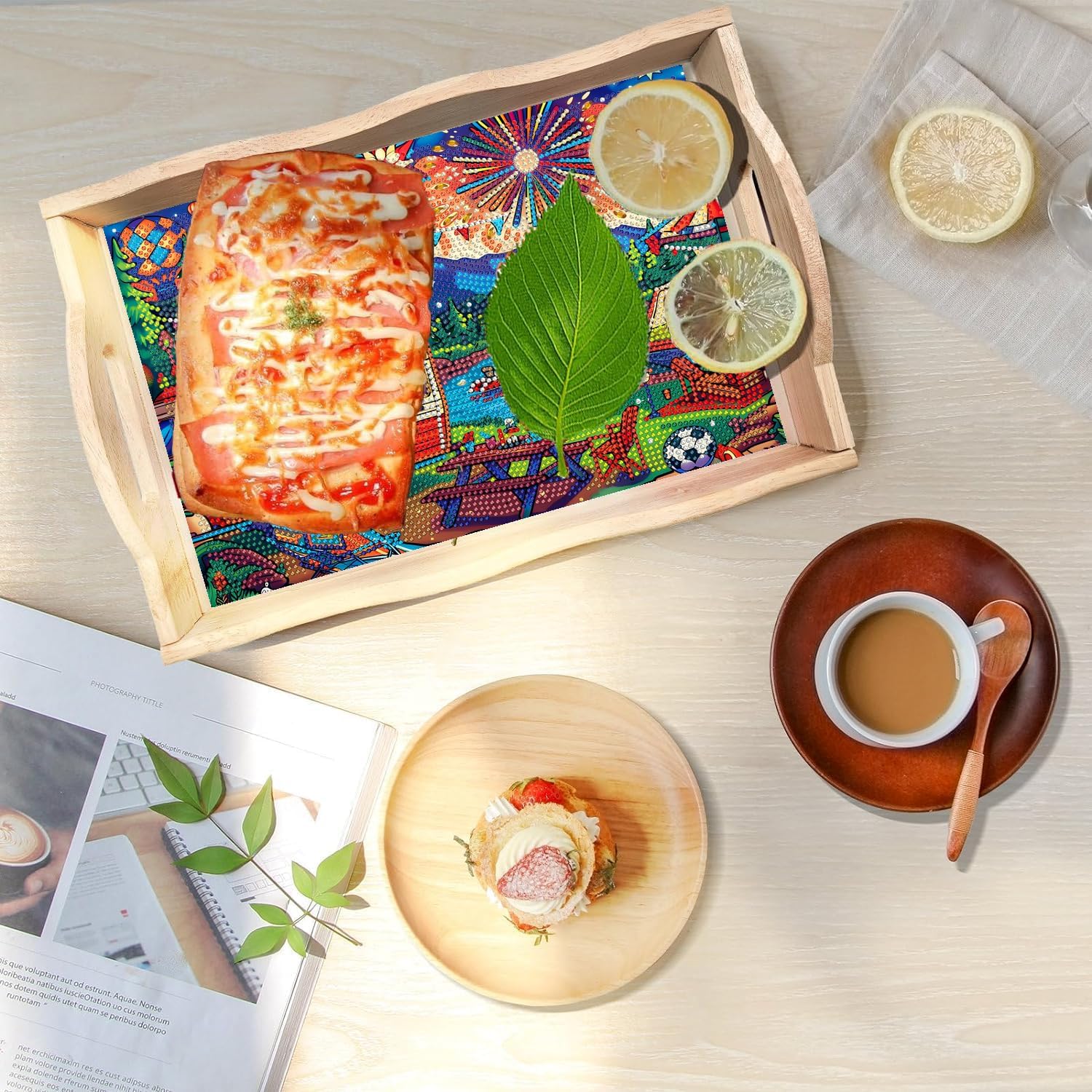 DOTSOPS 5D Diamond Art Kits for Adults Wooden Serving Tray with Handle image 4