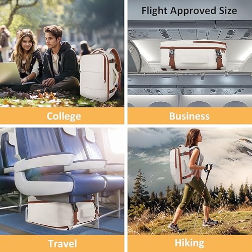 Miniatura 9 de Taygeer Mochila para mujer, mochila universitaria con compartimento para laptop y bolsa para zapatos, mochila de viaje para laptop de 40 l, equipaje