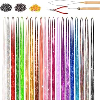 Tinsel hårset för flickor värmebeständiga glittertillbehör för cosplay | Gnistrande älvhår tinsel set för vardagen, jul, halloween, bröllop, temafester, rollspel, födelsedag