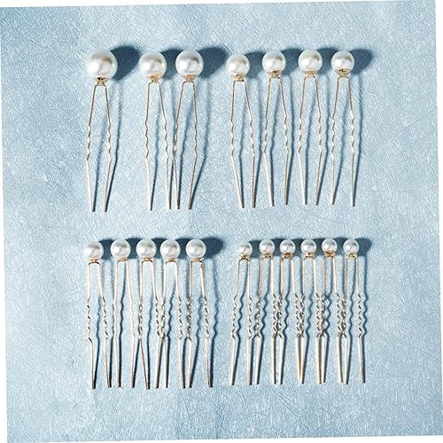 Miniatura 7 de FOMIYES 18 piezas de horquilla tamaño traje mezcla y combina perla en forma de U pin cabeza placa de albóndiga horquilla de metal pinzas para el