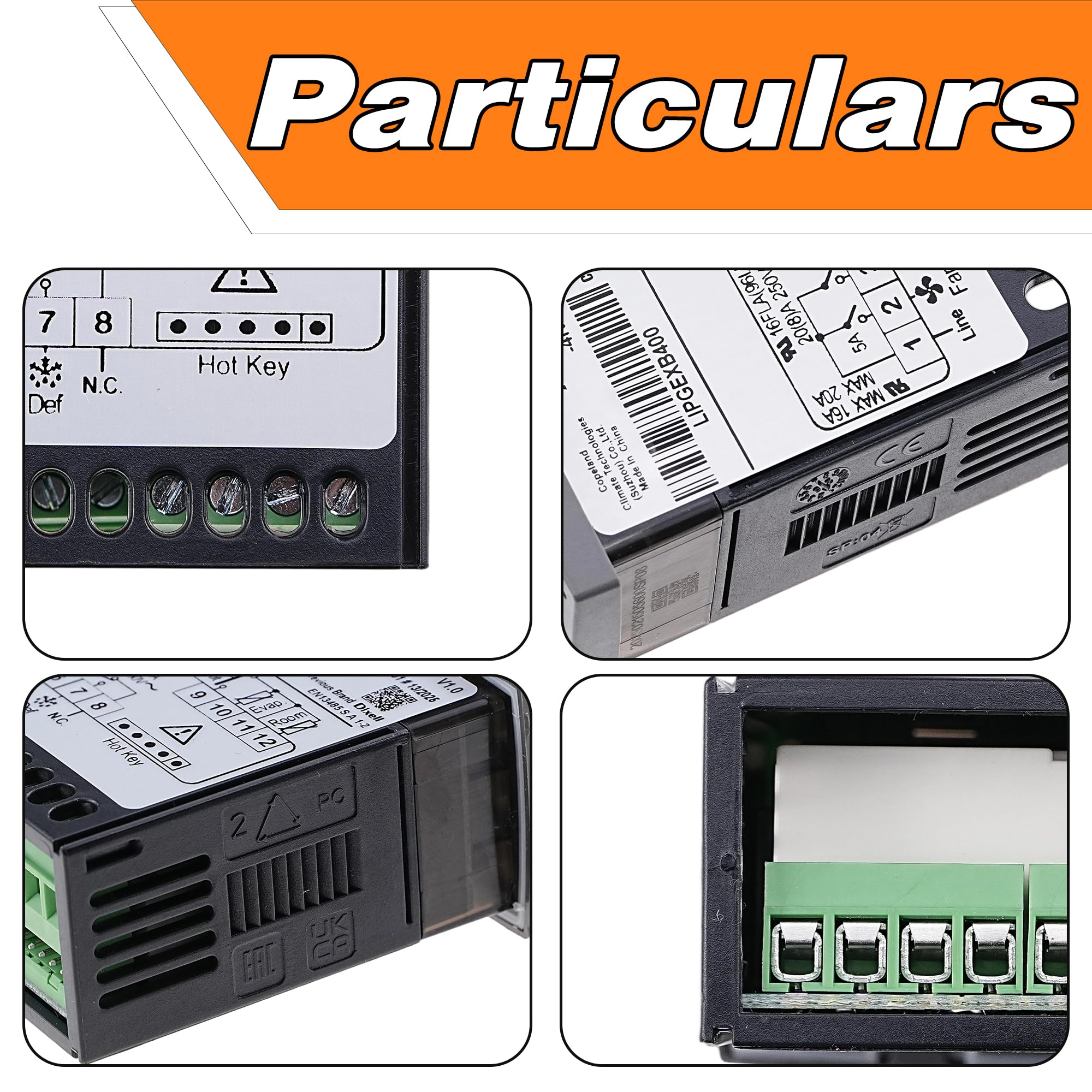 Controlador de temperatura Dixell XR06CX-4N1F1 con sonda de detección de temperatura, controlador de termostato digital para refrigeradores/congeladores comerciales de 120 V 50-60 Hz