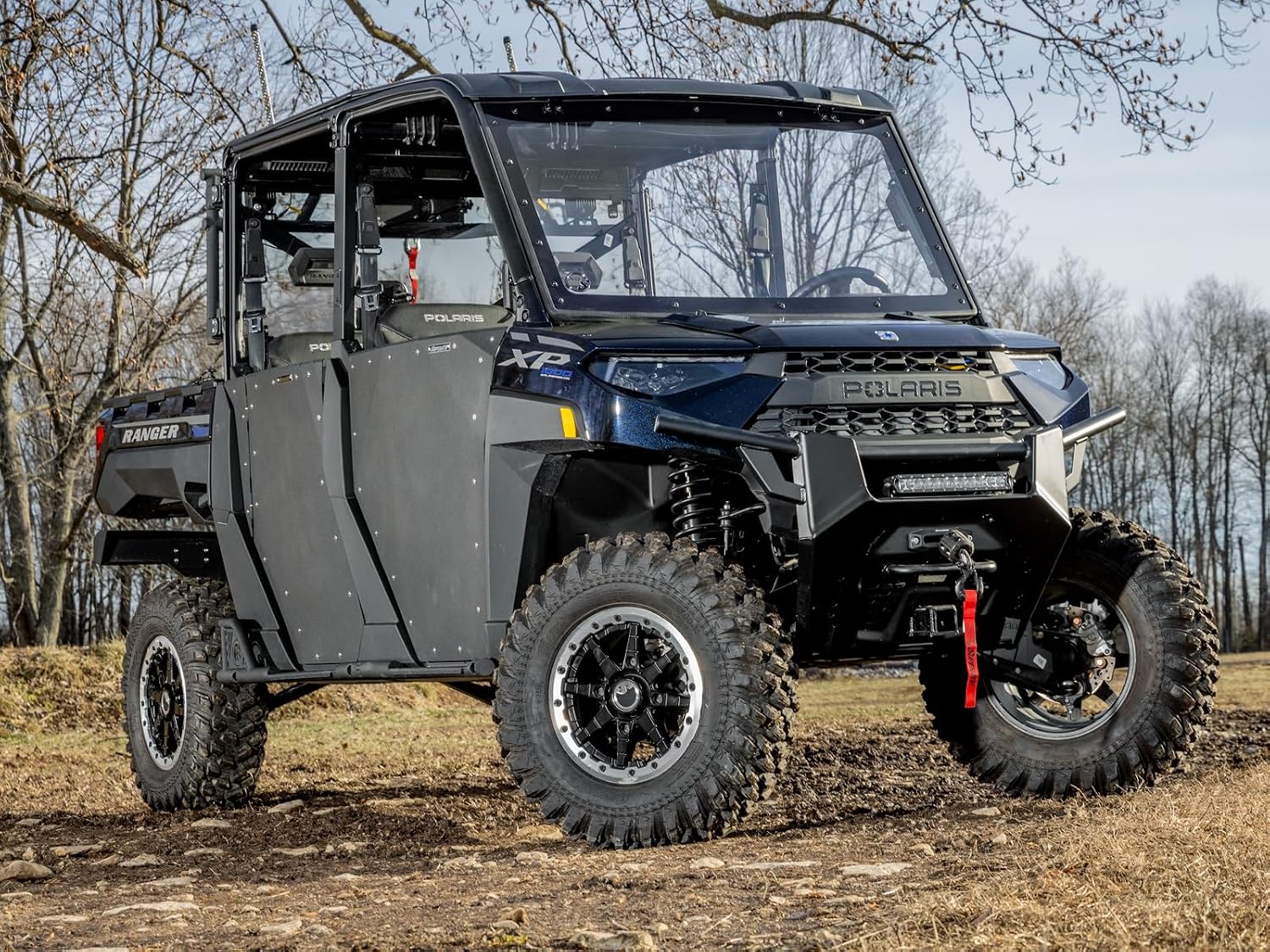SuperATV Aluminum Doors Compatible with 2020+ Polaris Ranger 1000 Crew, XP 1000 Texas Edition Crew, 2019+ Polaris Ranger XP 1000 Crew, See Fitment, Powder Coated, Scratch Resistant, Preassembled