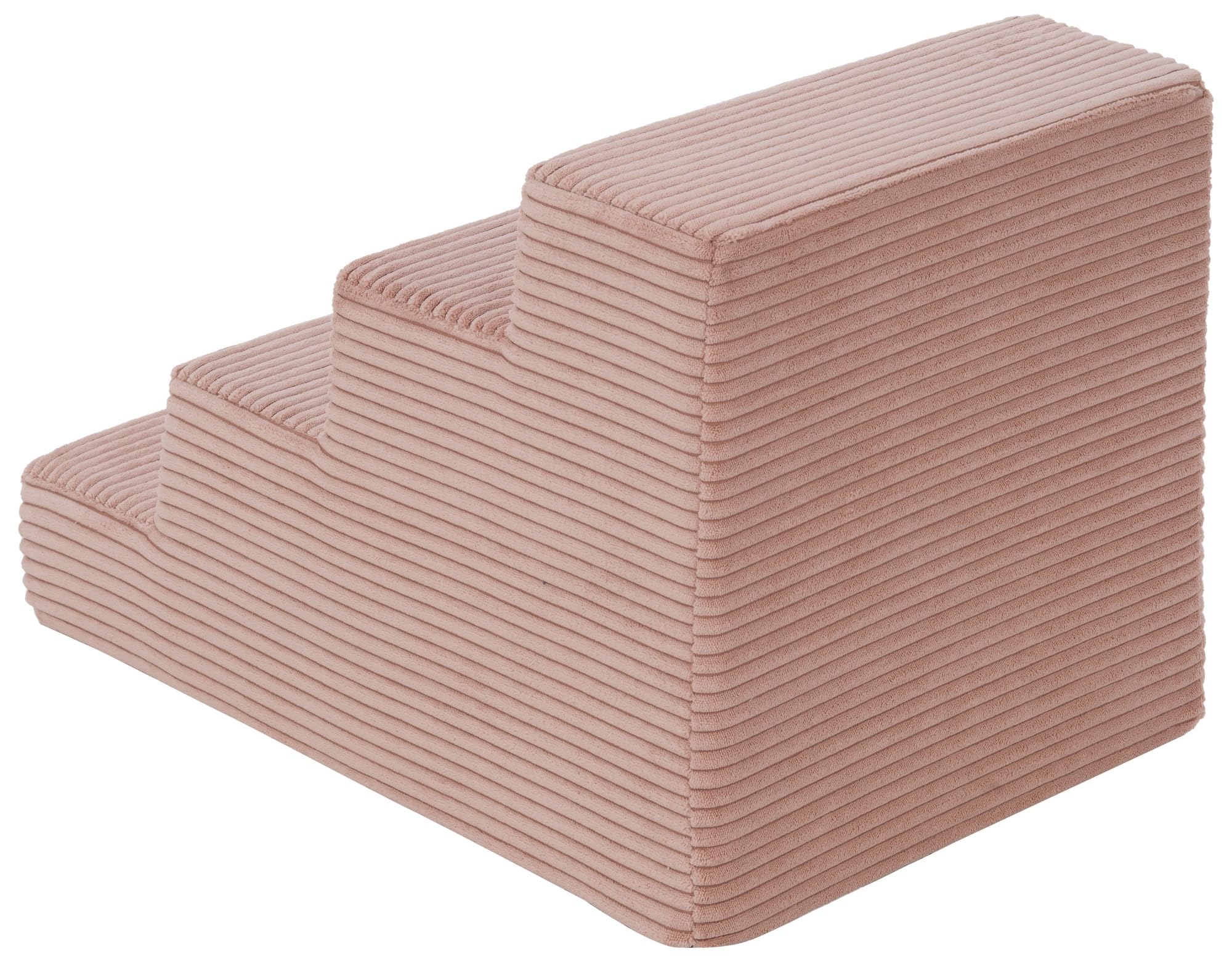 Hundetreppe mit 4 Stufen Katzentreppe Haustiertreppe Einstiegshilfe Schaumstoff (Farbe: rosa (Cord))