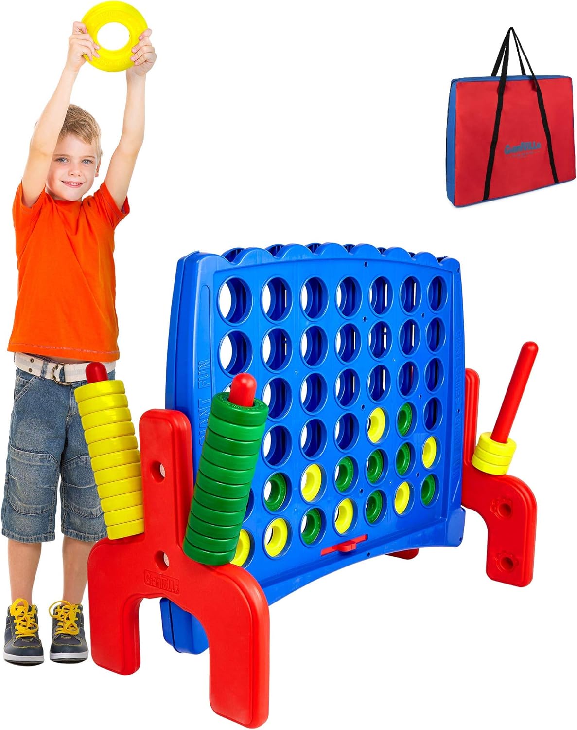 🛒 Crazy Deals Giant 4 to Score in a Row with Storage Carry Bag Included - Almost 3'-Ft High - Large for Indoor and Outdoor: Any Weather Connect Game for Family Fun - Quick to Assemble Super Brands Giant 4 to Score in a Row with Storage Carry Bag Included - Almost 3'-Ft High - Large for Indoor and Outdoor: Any Weather Connect Game for Family Fun - Quick to Assemble