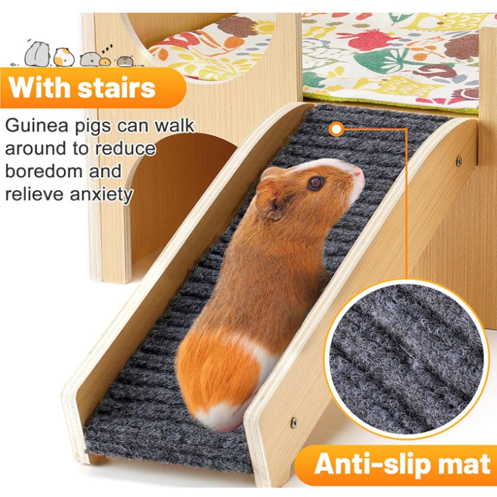 Spielzeugset Regenbogen, Hamsterversteck, Schaukel und Wippe, Haustier Sportspielzeug, Zugang Hamsterkäfig, Haustierlebensraum aus Holz