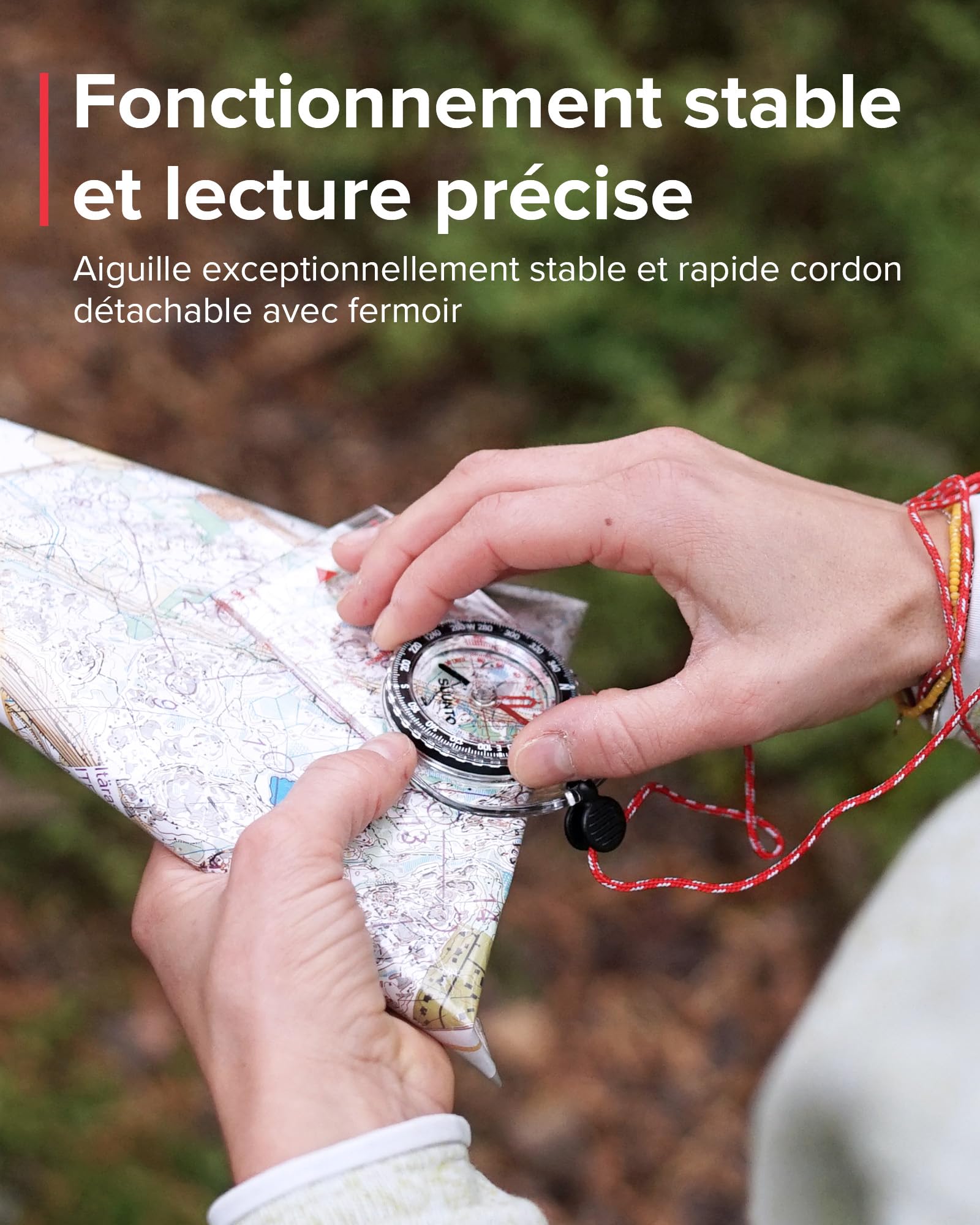 SUUNTO A-10 Boussole de Randonnée Robuste, Navigation Professionnelle, Compass d'Orientation avec Cordon, étanche, Déclinaison Réglable, pour Course Expédition Camping Survie