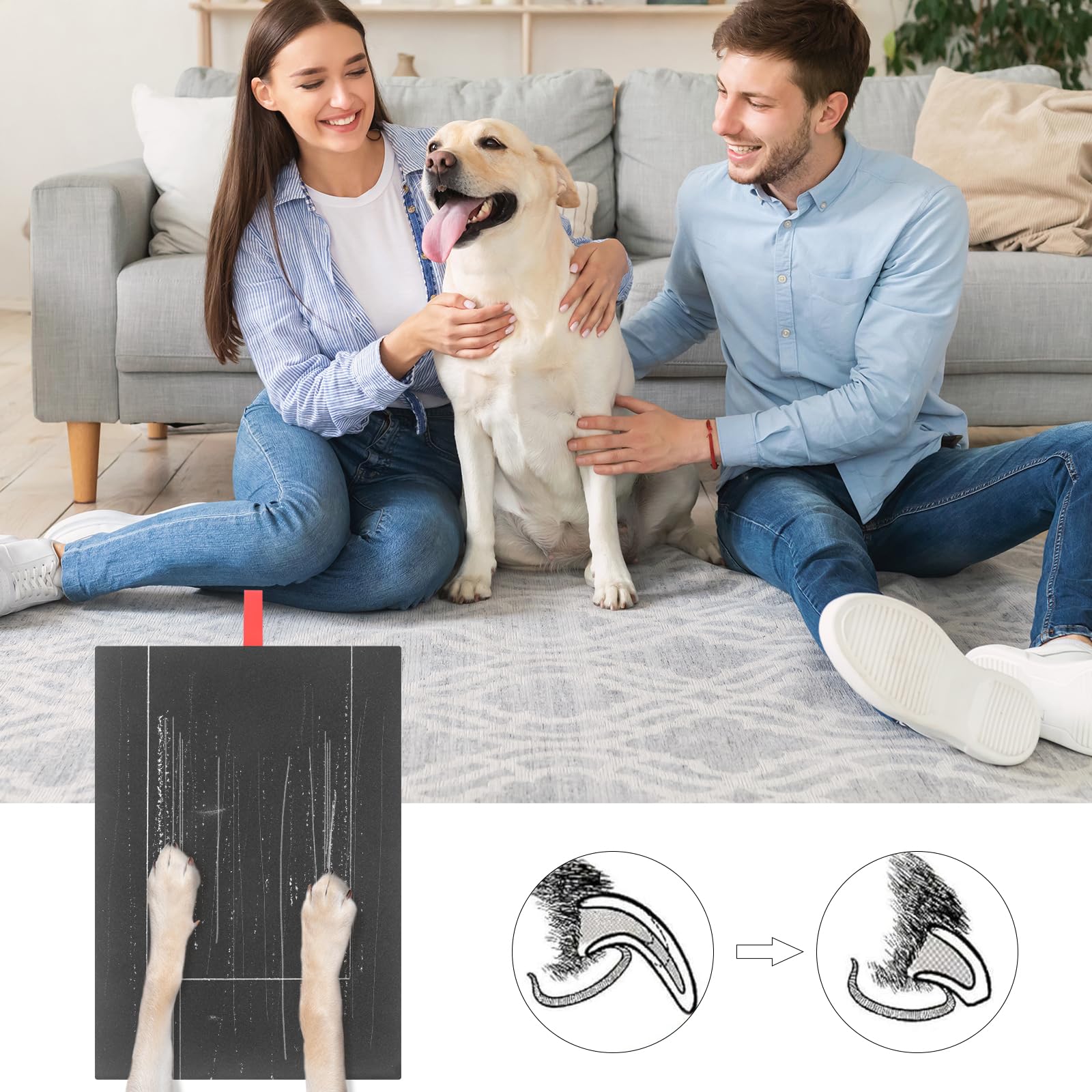 MoYouno Dog Nail Scratch Board File,Dog Claw Scratch Pad,Dog Scratch Pad with Treat Box,Wooden Nail File Board with Built - Image 3